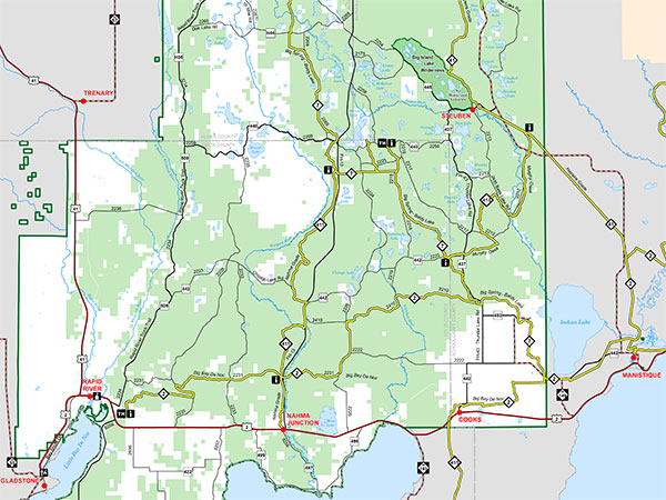 Hiawatha West Zone Snowmobile Map